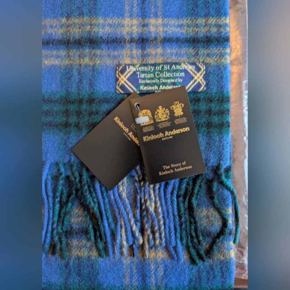 Kinloch Anderson St Andrews University Tartan Lambswool Scarf NEW !